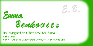 emma benkovits business card